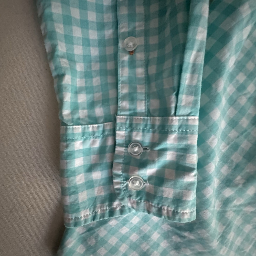Women's Boden Gingham Shirt Blue White Check Cottagecore Tailored Preppy US 4P - Picture 9 of 13
